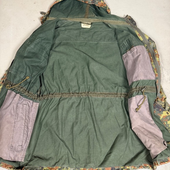 Vintage 1994 German Flecktarn Camo Parka H. Winnen GMBH Military Jacket Mens L - Picture 4 of 8